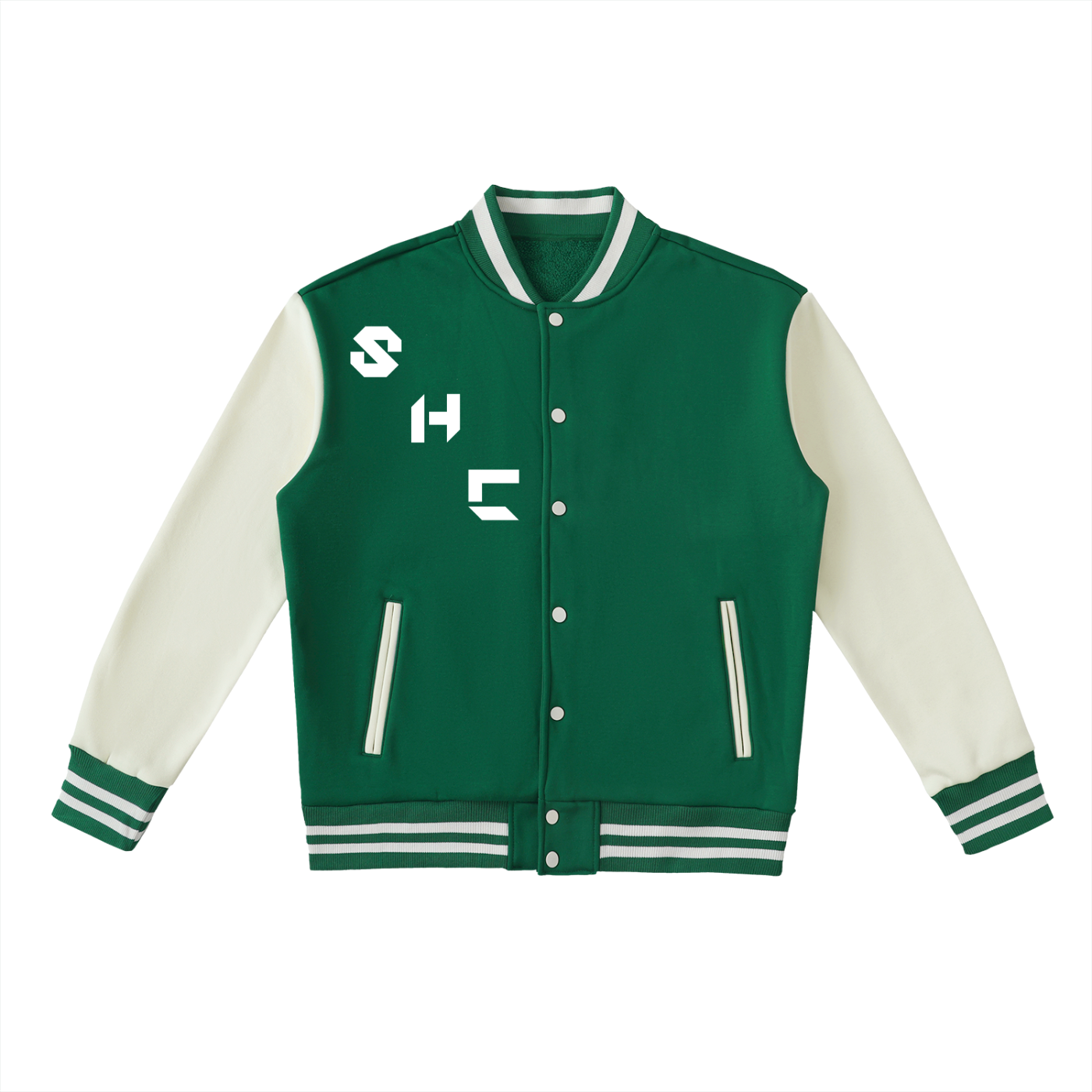 Two-Tone Fleeced Varsity Jacket