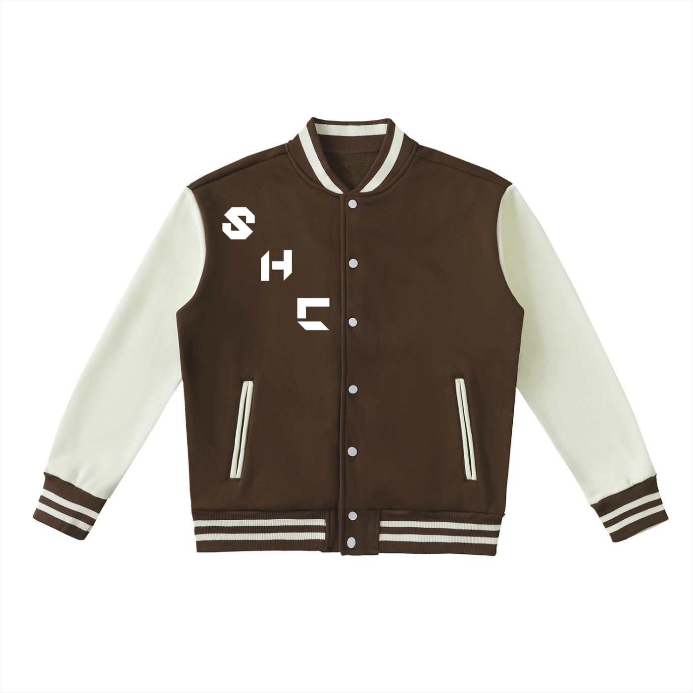 Two-Tone Fleeced Varsity Jacket