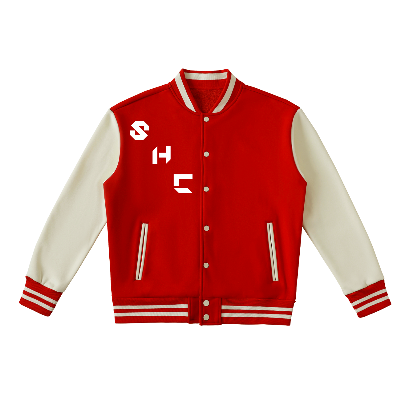 Two-Tone Fleeced Varsity Jacket