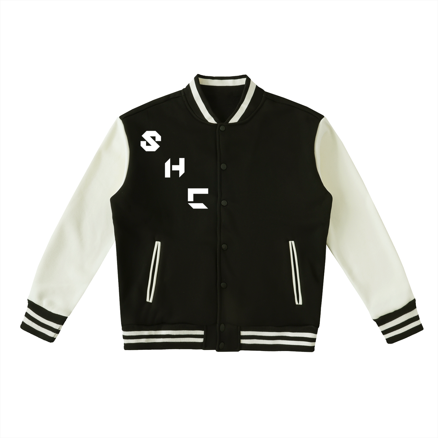 Two-Tone Fleeced Varsity Jacket